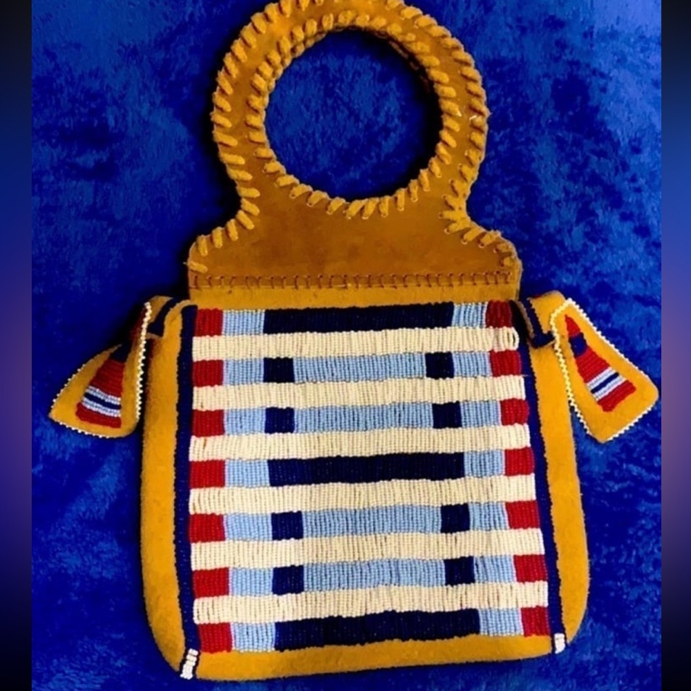 Handmade beaded Native American bag